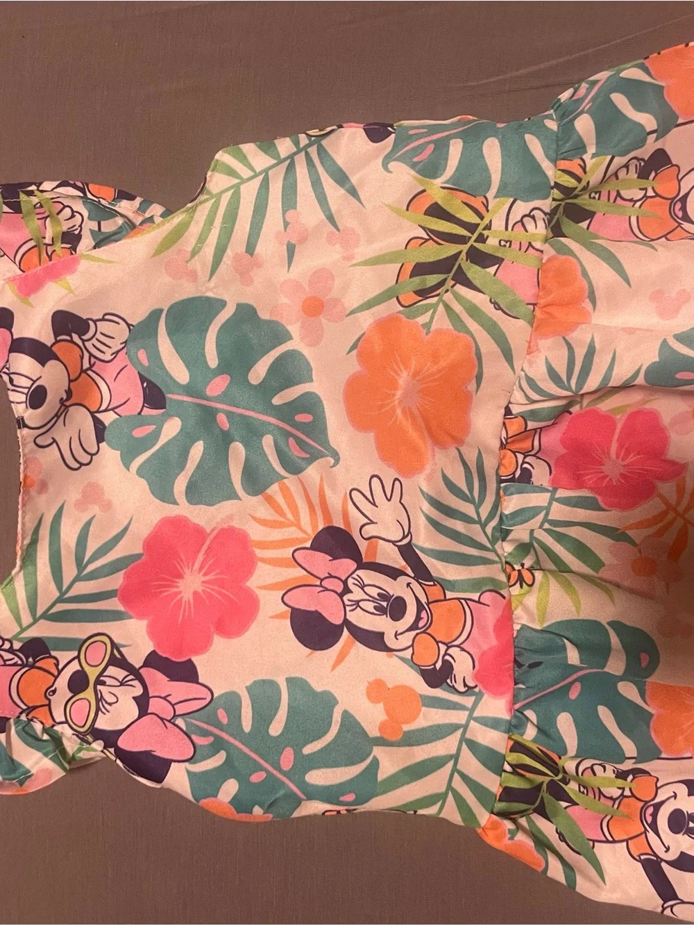 Disney Girls Floral Minnie Tropical Matching Set Pink Green Orange